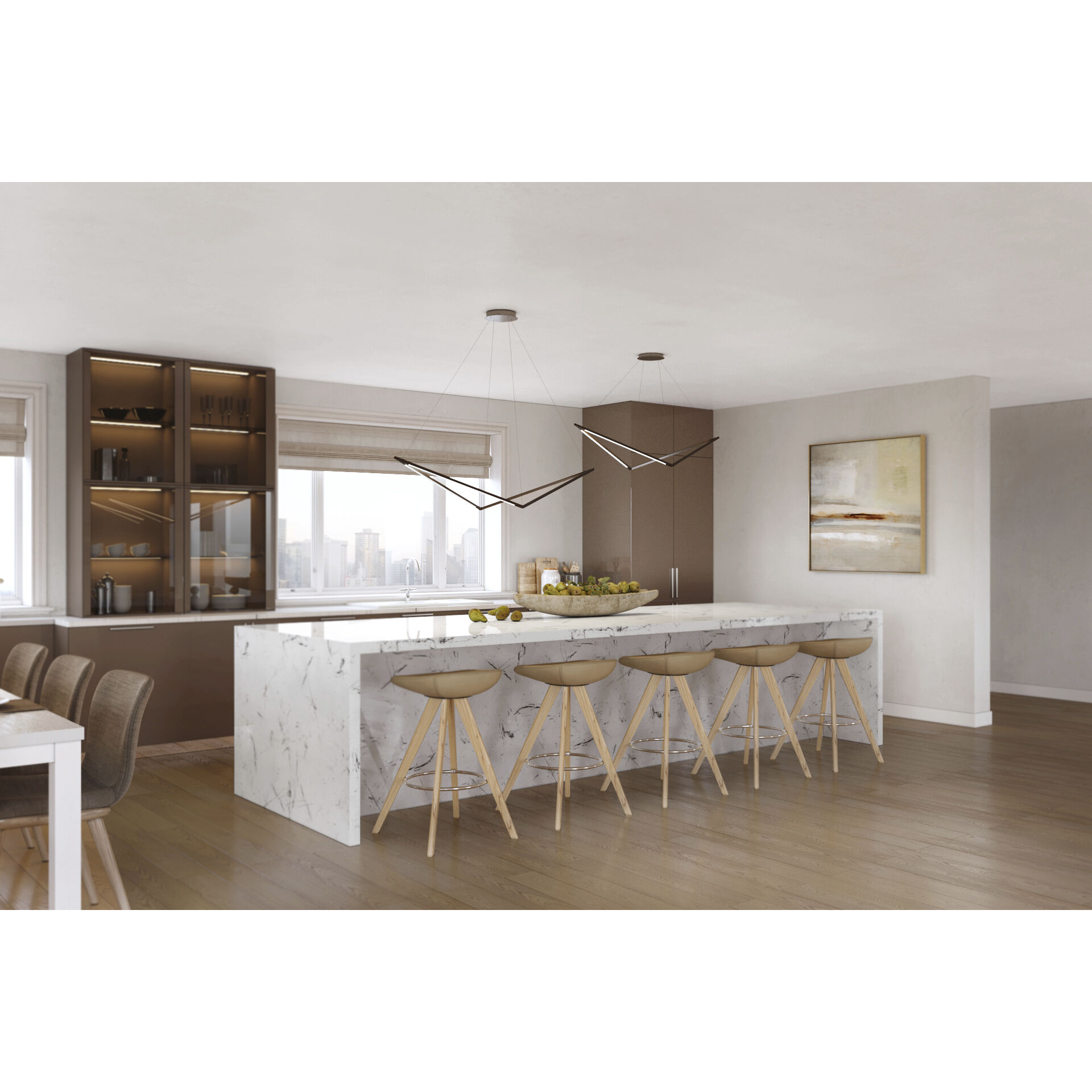 Z-Bar LED 14.68 inch Matte Black Pendant Ceiling Light, Bird